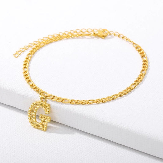 Gold Anklet Gold Initial Anklet Letter Anklet