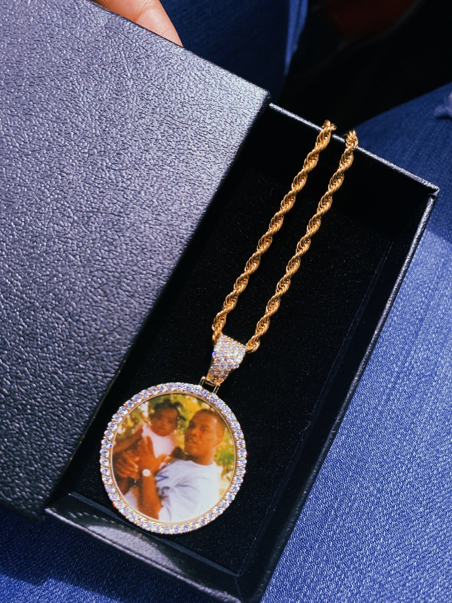 Photo Memory Pendant with Rope Chain