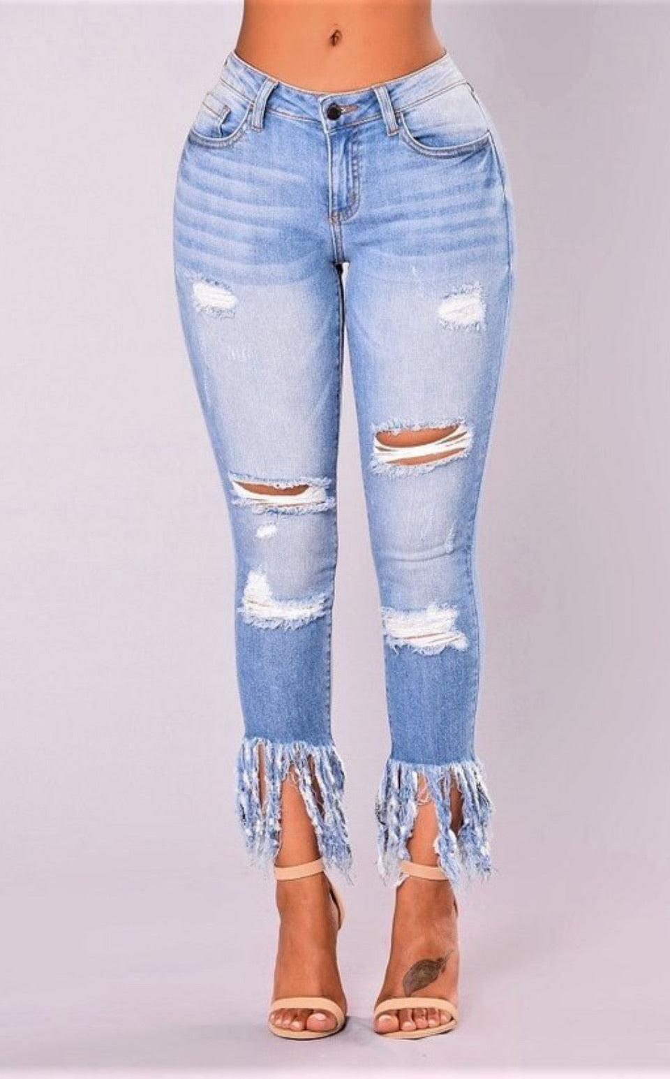 Rachel Cropped Fringe  Jeans